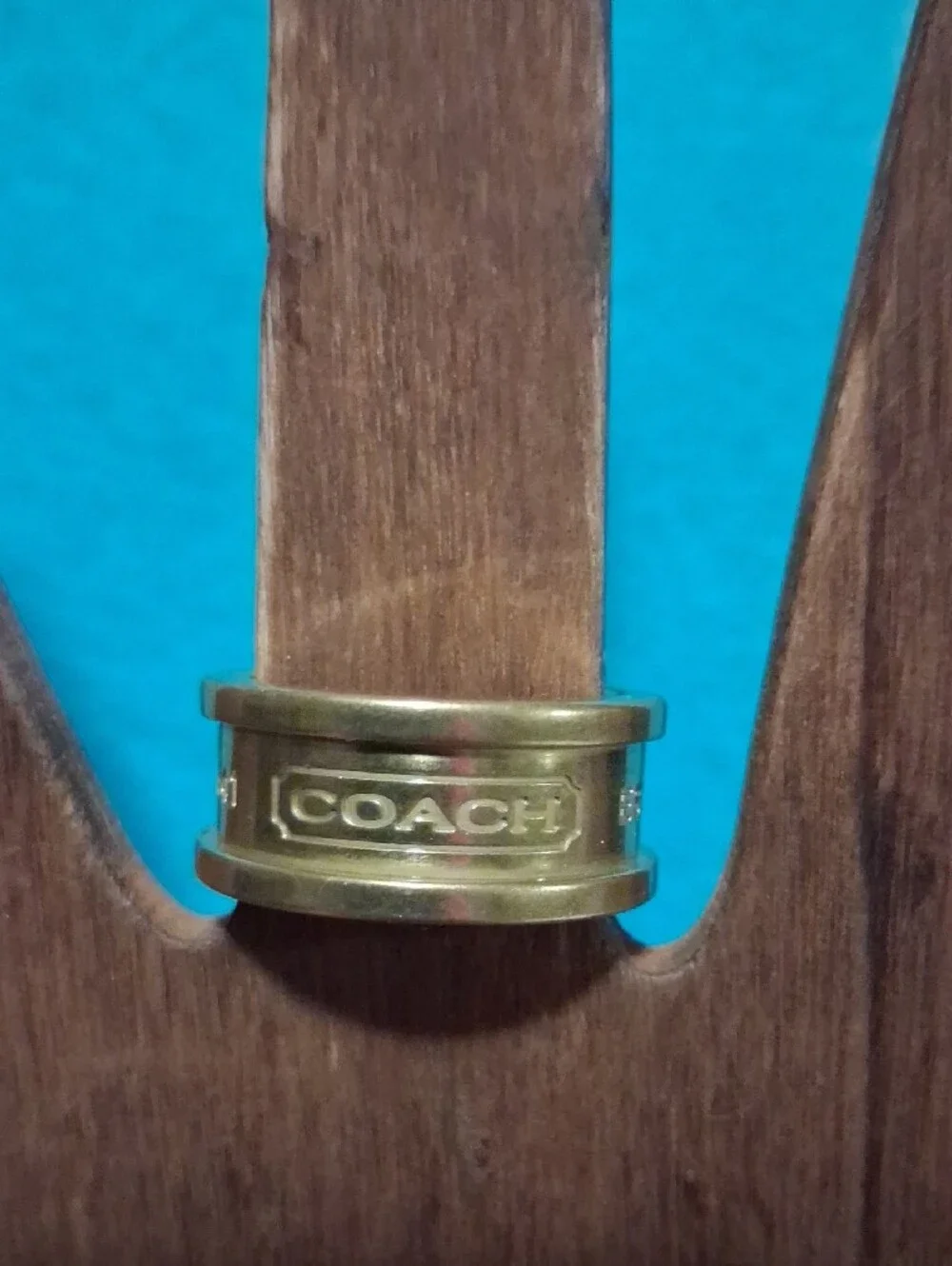 Gold Tone Engraved Band Ring